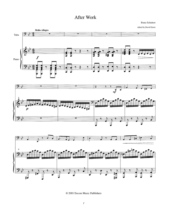 After Work (Tuba + Klavier) (Klavier  Tuba) von Franz Schubert