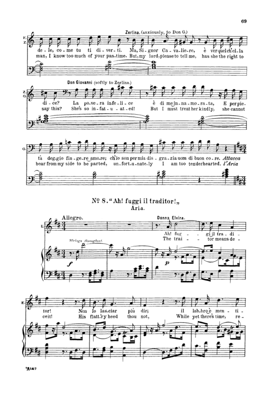 Ah fuggi il traditor (Klavier + Sopran Solo) (Klavier  Sopran) von W. A. Mozart (K.527)