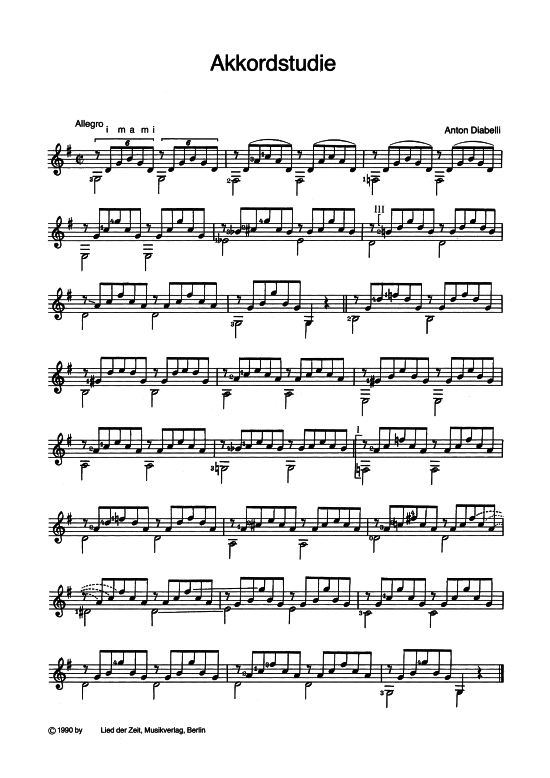 Akkordstudie (Klavier + Gesang) (Klavier Gesang  Gitarre) von Anton Diabelli