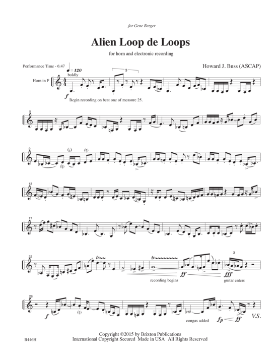 Alien Loop de Loops (Horn und elektronische Aufzeichnung) (Melodieinstrument  Aufnahme) von Howard J. Buss