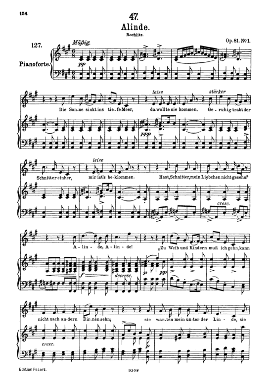 Alinde D.904 (Gesang hoch + Klavier) (Klavier  Gesang hoch) von Franz Schubert