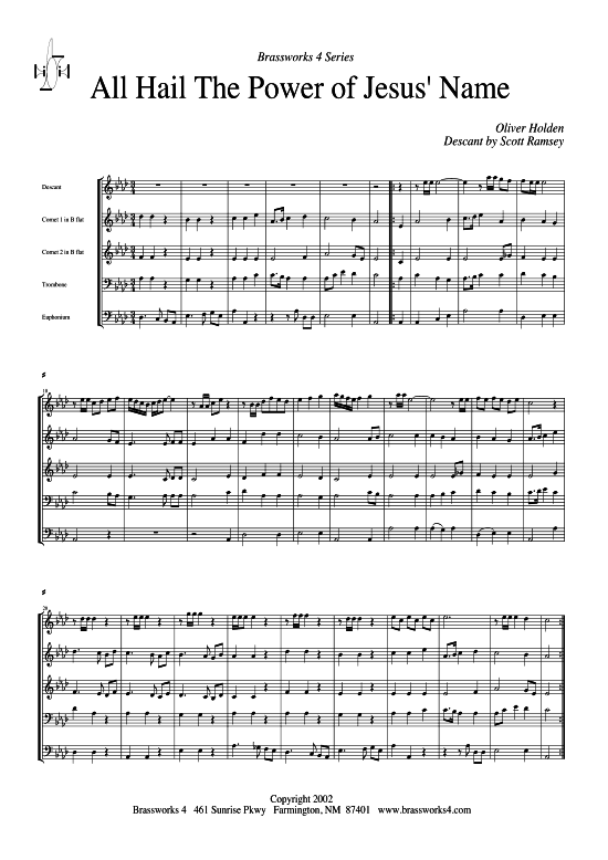 All Hail the Power (2xTromp in B Horn in F (Pos) Pos) (Quartett (Blech Brass)) von Oliver Holden