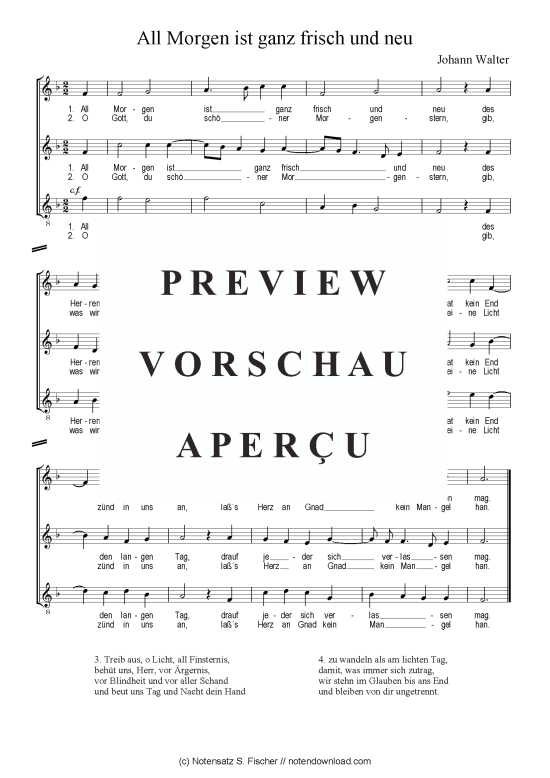 All Morgen ist ganz frisch und neu (Gemischter Chor) (Gemischter Chor) von Johann Walter