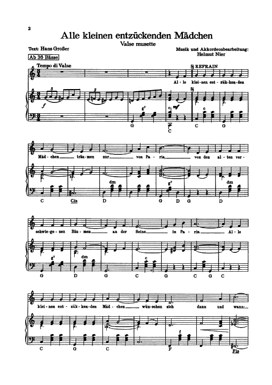 Alle kleinen entz uuml ckenden M auml dchen (Klavier + Gesang) (Klavier Gesang  Gitarre) von DDR-Schlager
