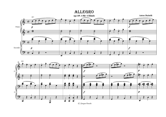 Allegro op.149.4 (Klavier vierh ndig) (Klavier vierh ndig) von Anton Diabelli (1781-1858)