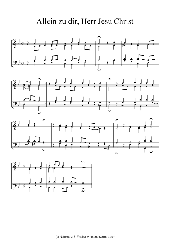 Allein zu dir Herr Jesu Christ (Klavier Solo) (Klavier Solo) von Johann Ch. G. Stade (Hrsgb.) 1830