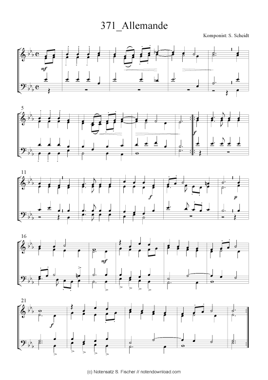 Allemande (Quartett in C) (Quartett (4 St.)) von S. Scheidt