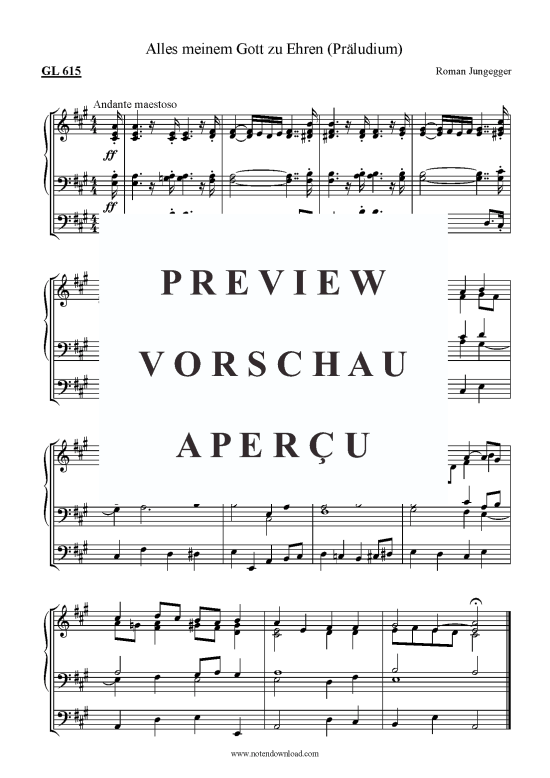 Alles meinem Gott zu Ehren (Pr ludium) GL 615 (Orgel Solo) (Orgel Solo) von Dr. Roman Jungegger