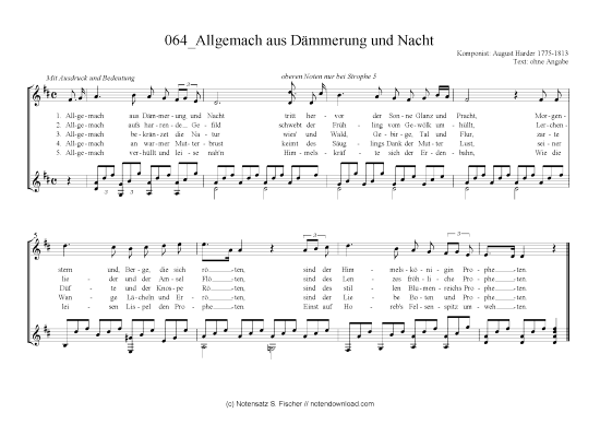 Allgemach aus D mmerung und Nacht (Gitarre + Gesang) (Gitarre  Gesang) von August Harder 1775-1813 