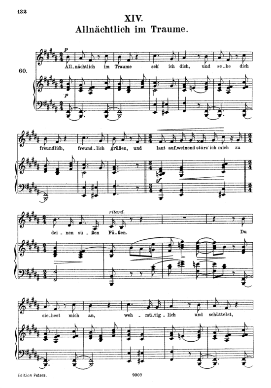 Alln auml chtlich im Traume Op 48 No.14 (Gesang hoch + Klavier) (Klavier  Gesang hoch) von Robert Schumann