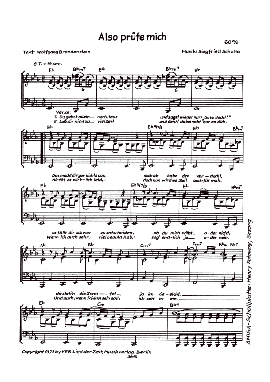 Also pr uuml fe mich (Klavier + Gesang) (Klavier Gesang  Gitarre) von Henry Kotowsky