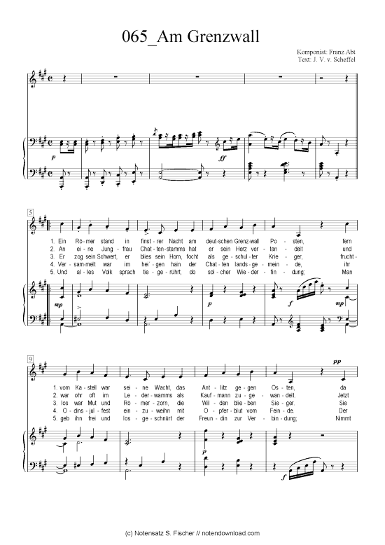Am Grenzwall (Klavier + Gesang) (Klavier  Gesang) von Franz Abt  J. V. v. Scheffel