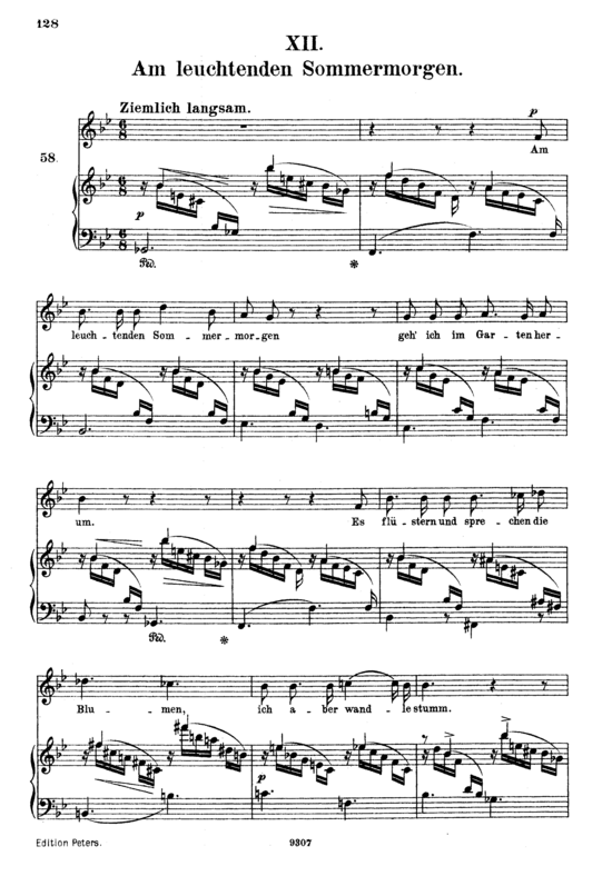 Am leuchtenden Sommermorgen Op 48 No.12 (Gesang hoch + Klavier) (Klavier  Gesang hoch) von Robert Schumann