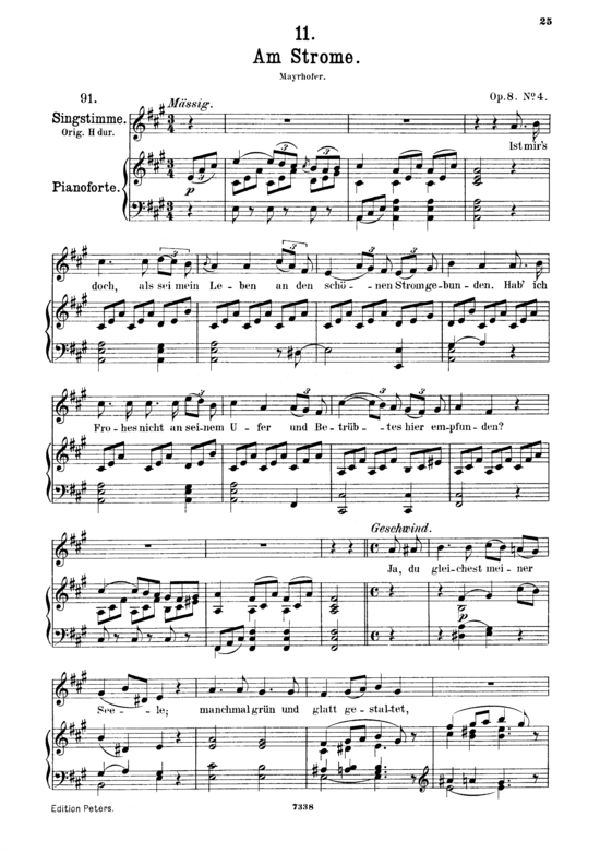 Am Strome D.539 (Gesang mittel + Klavier) (Klavier  Gesang mittel) von Franz Schubert