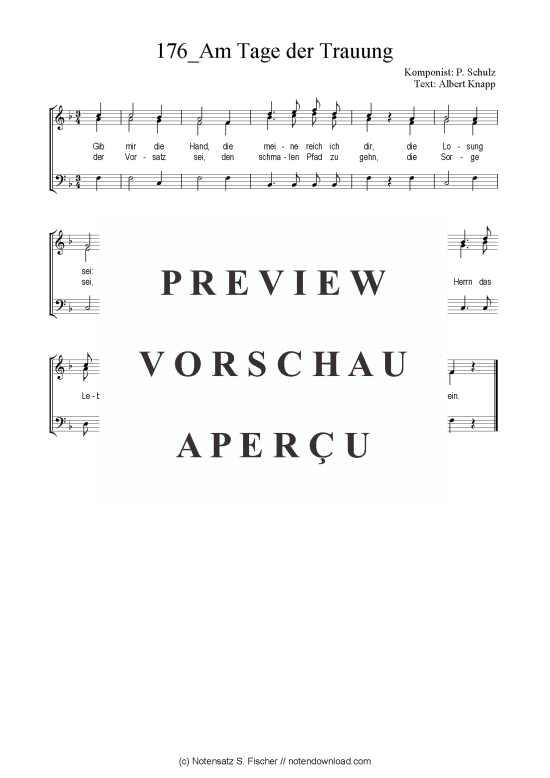 Am Tage der Trauung (Gemischter Chor SAB) (Gemischter Chor (SAB)) von P. Schulz  Albert Knapp