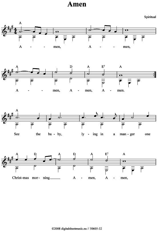 Amen (Gitarre) von Weihnachtslied