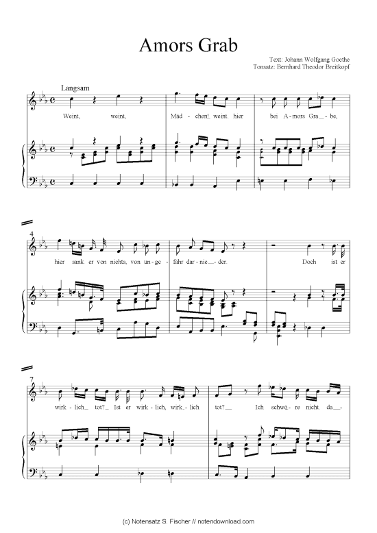 Amors Grab (Klavier + Gesang) (Klavier  Gesang) von Goethes Leipziger Liederbuch