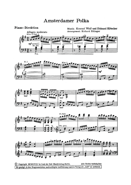 Amsterdamer Polka (Klavier Solo) (Klavier Solo) von Piano-Direktion