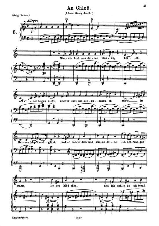 An Chloe K 524 (Gesang mittel + Klavier) (Klavier  Gesang mittel) von Wolfgang Amadeus Mozart