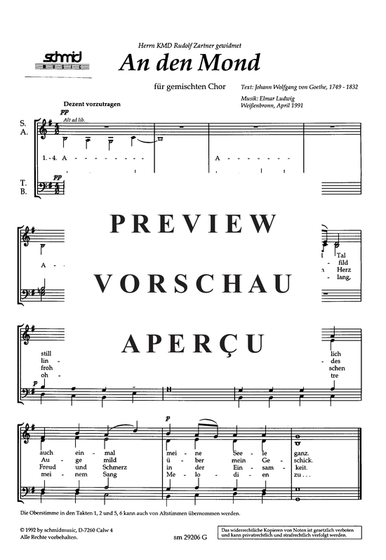 An den Mond (Gemischter Chor) (Gemischter Chor) von Elmar Ludwig