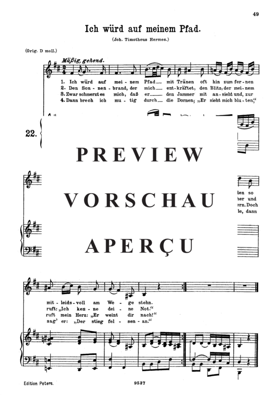An die Hoffnung (Ich w rd auf meinem Pfad K.390-340c) (Gesang tief + Klavier) (Klavier  Gesang tief) von Wolfgang Amadeus Mozart