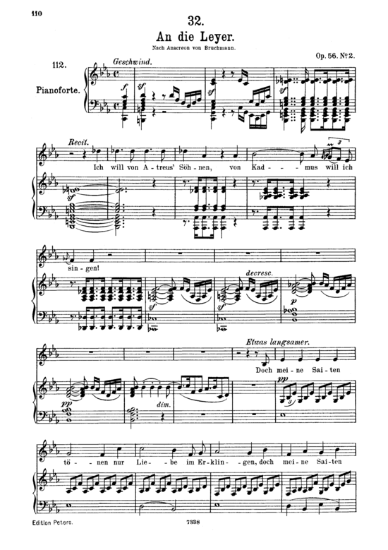 An die Leier D.737 (Gesang mittel + Klavier) (Klavier  Gesang mittel) von Franz Schubert