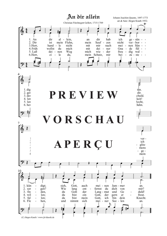 An dir allein (Gemischter Chor) (Gemischter Chor) von Johann Joachim Quantz