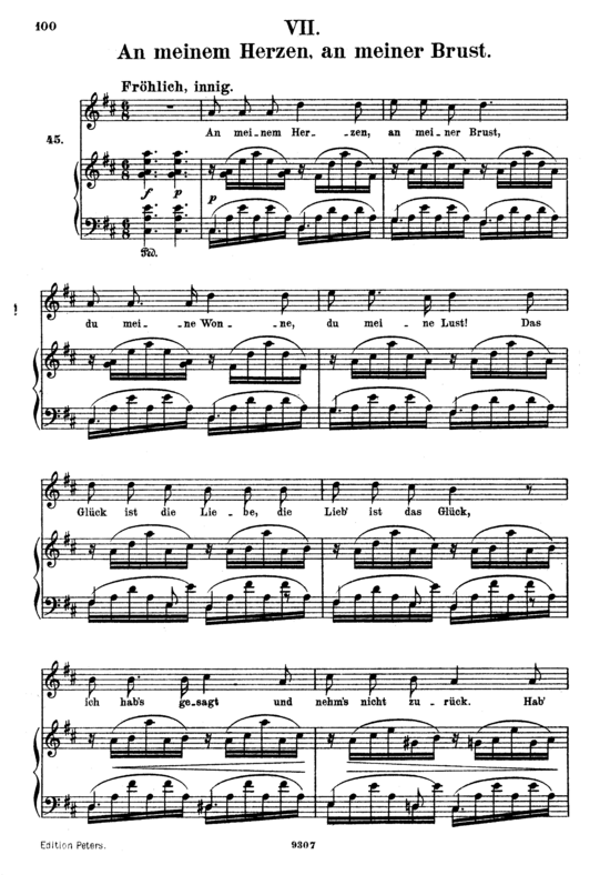An meinem Herzen an meiner Brust Op. 42 No.7 (Gesang hoch + Klavier) (Klavier  Gesang hoch) von Robert Schumann