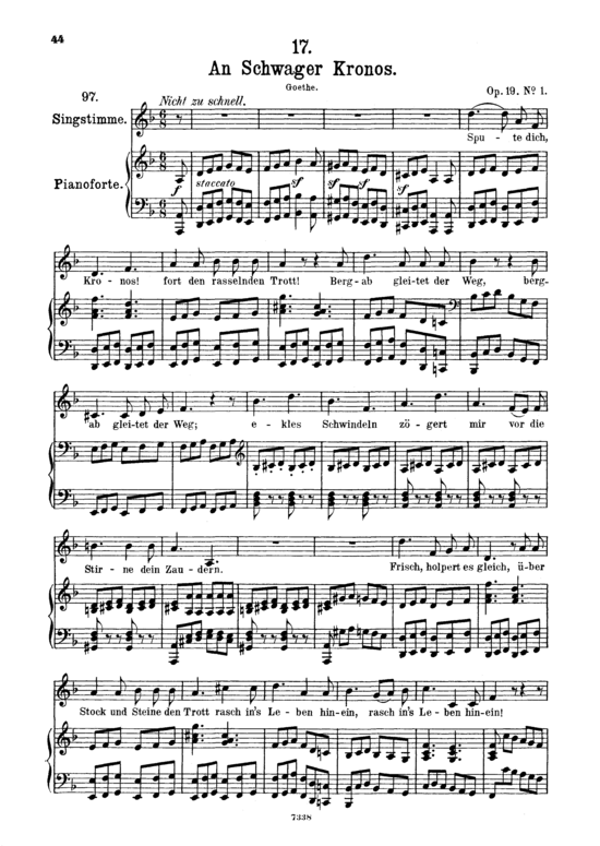 An schwager Kronos D.369 (Gesang mittel + Klavier) (Klavier  Gesang mittel) von Franz Schubert