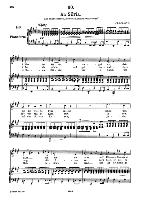 An Silvia D.891 (Gesang hoch + Klavier) (Klavier  Gesang hoch) von Franz Schubert