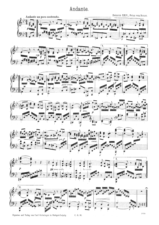 Andante (Klavier Solo) (Klavier Solo) von Heinrich XXIV. Prinz von Reu 