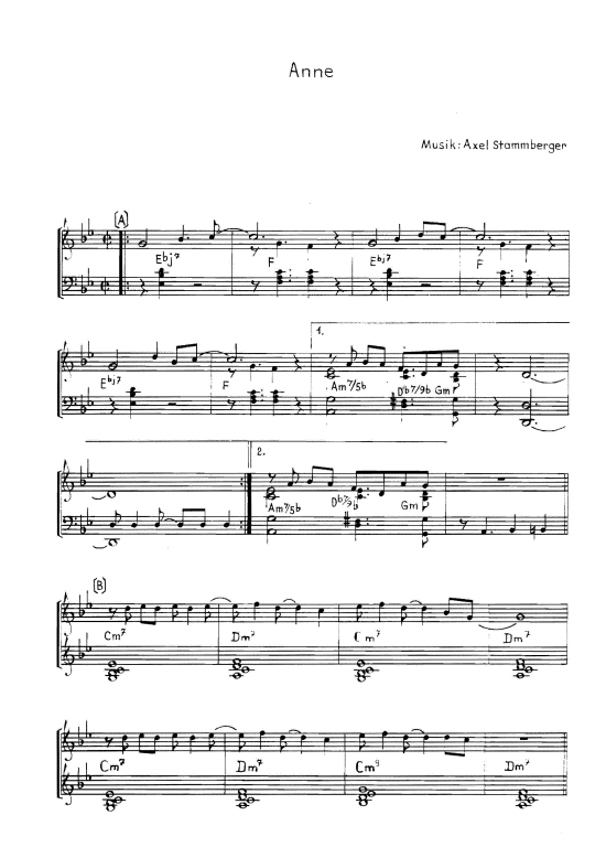 Anne (Klavier Solo) (Klavier Solo) von sheet music for jazzpiano