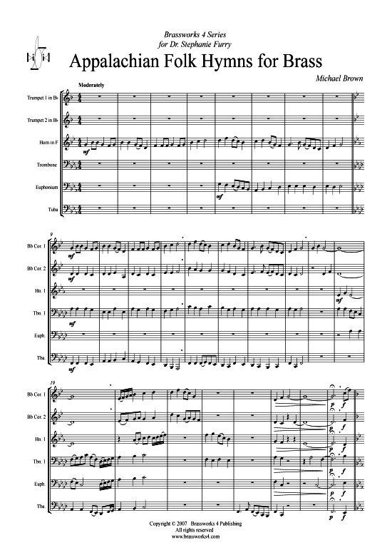 Appalachian Folk Hymns for Brass (Blechbl ser Sextett) (Sextett (Blech Brass)) von 