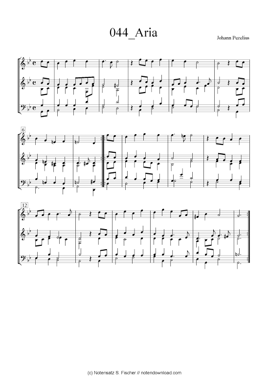 Aria (Quintett in C) (Quintett (Blech Brass)) von Johann Pezelius