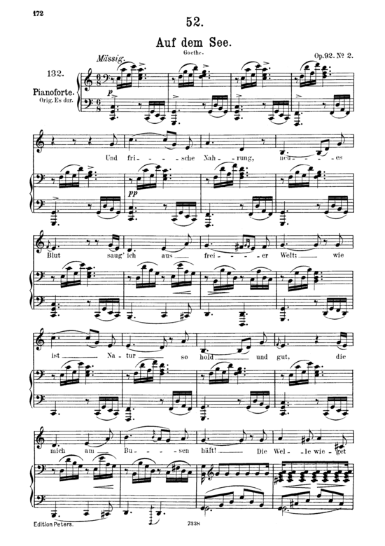 Auf dem See D.543 (Gesang mittel + Klavier) (Klavier  Gesang mittel) von Franz Schubert