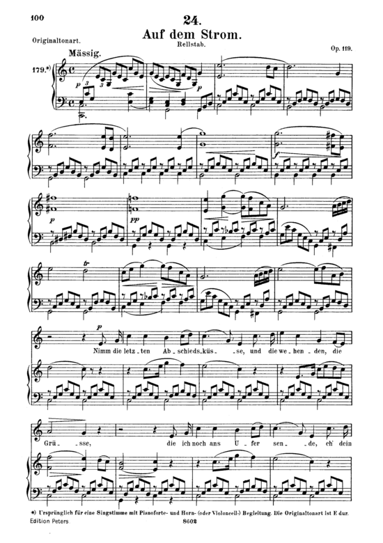 Auf dem Strom D.943 (Gesang mittel + Klavier) (Klavier  Gesang mittel) von Franz Schubert