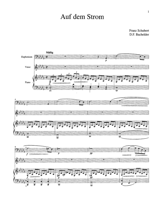 Auf dem Strom (Singstimme Euphonium + Klavier) (Trio (Klavier  2 St.)) von Franz Schubert