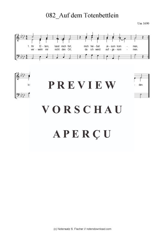 Auf dem Totenbettlein (Gemischter Chor SAB) (Gemischter Chor (SAB)) von Um 1690
