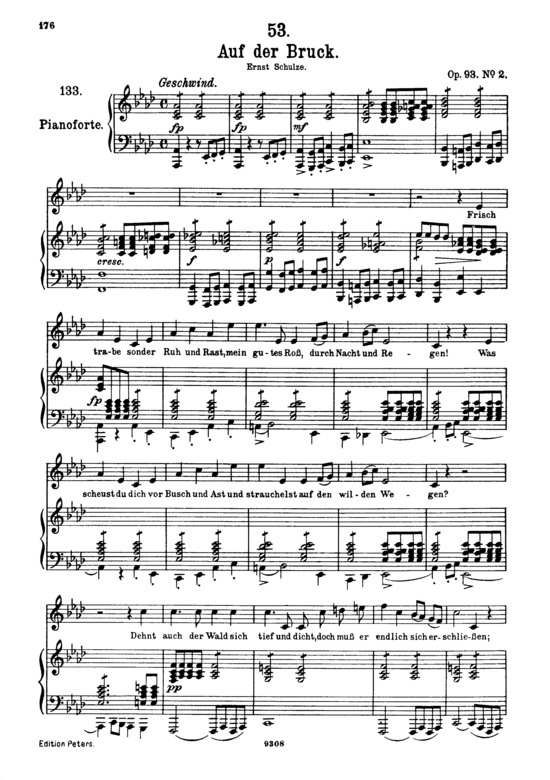 Auf der Bruck D.833 (Gesang hoch + Klavier) (Klavier  Gesang hoch) von Franz Schubert