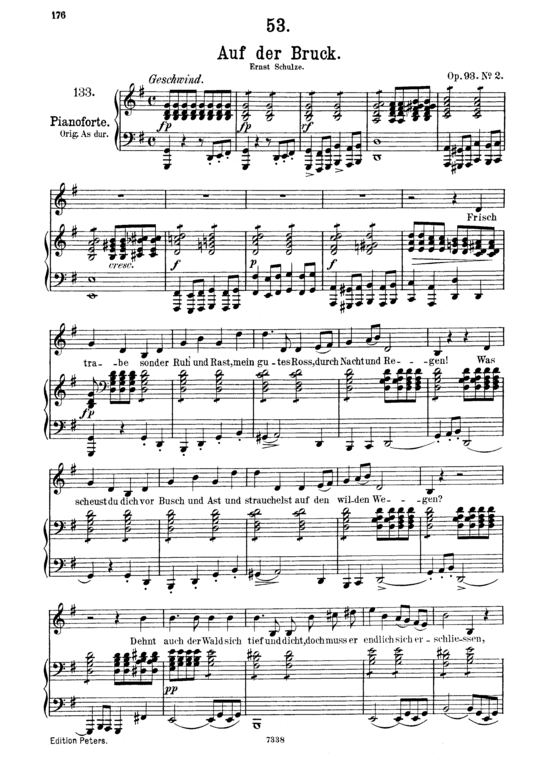 Auf der Bruck D.833 (Gesang mittel + Klavier) (Klavier  Gesang mittel) von Franz Schubert