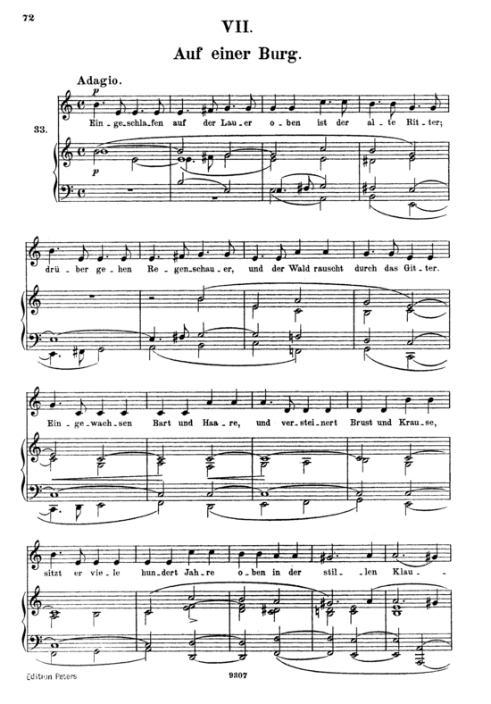 Auf einer Burg Op.39 No.7 (Gesang hoch + Klavier) (Klavier  Gesang hoch) von Robert Schumann