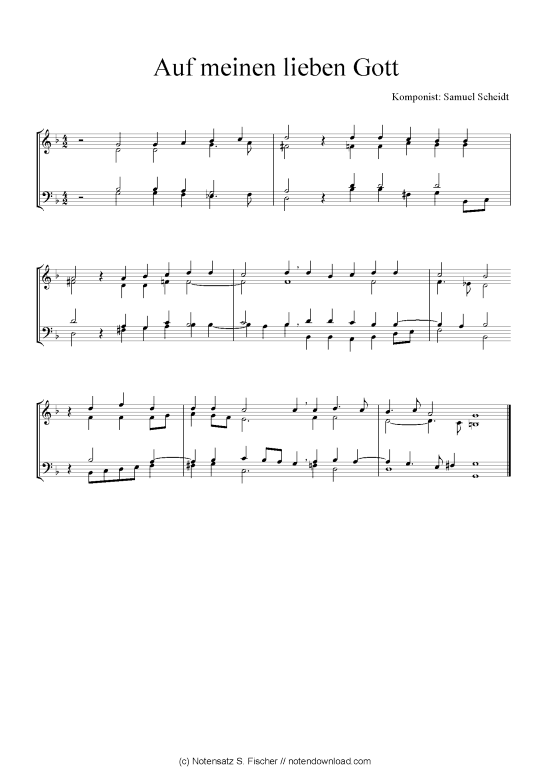 Auf meinen lieben Gott (Quartett in C) (Quartett (4 St.)) von Samuel Scheidt