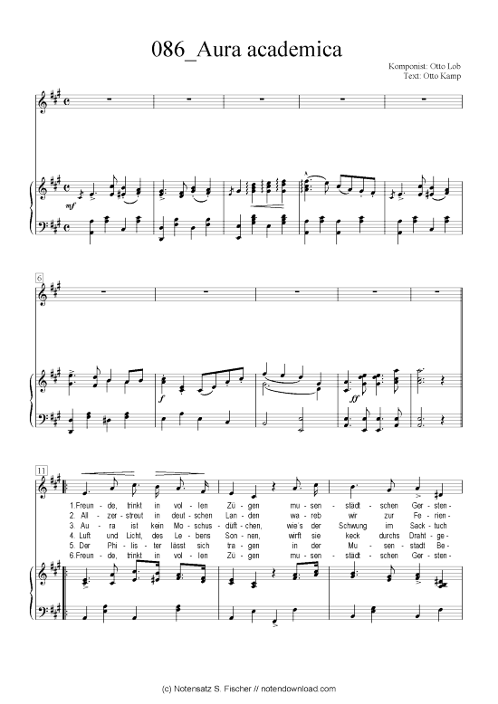 Aura academica (Klavier + Gesang) (Klavier  Gesang) von Otto Lob  Otto Kamp