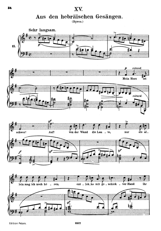Aus den hebr schen Ges ngen Op.25 No.13 (Gesang hoch + Klavier) (Klavier  Gesang hoch) von Robert Schumann
