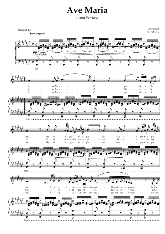 Ave Maria D.839 (Contralto + Klavier) (Fis-Dur) (Klavier  Gesang tief) von Franz Schubert