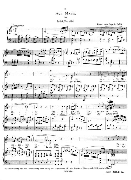 Ave Maria (Gesang hoch + Klavier) (Klavier  Gesang hoch) von Luigi Cherubini