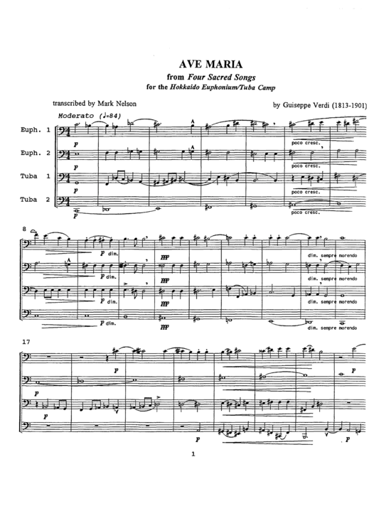 Ave Maria (Tuba Quartett EETT) (Quartett (Tuba)) von Giuseppe Verdi