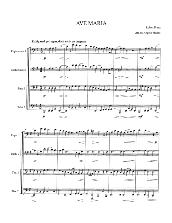 Ave Maria (Tuba Quartett EETT) (Quartett (Tuba)) von Robert Franz