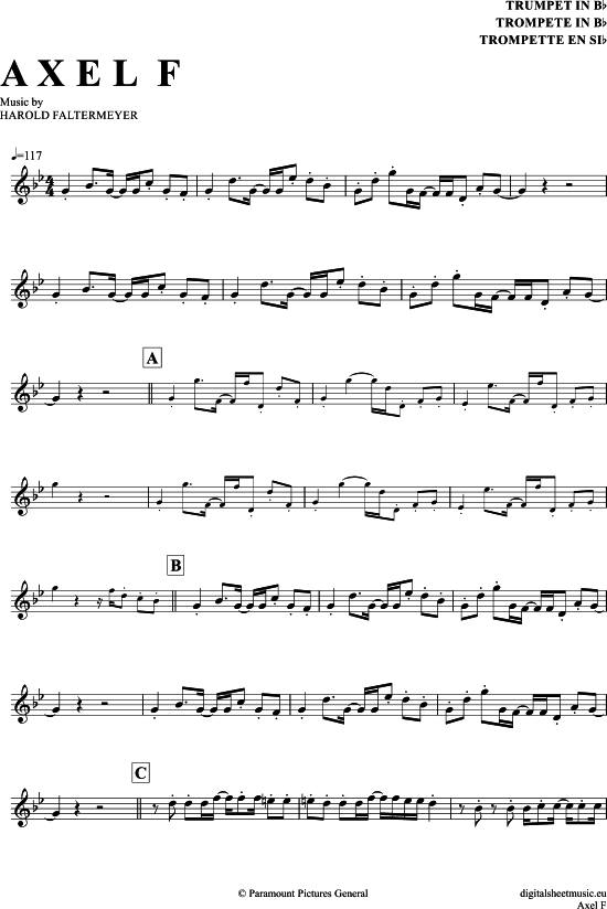 Axel F (Trompete in B) (Trompete) von Harold Faltermeyer