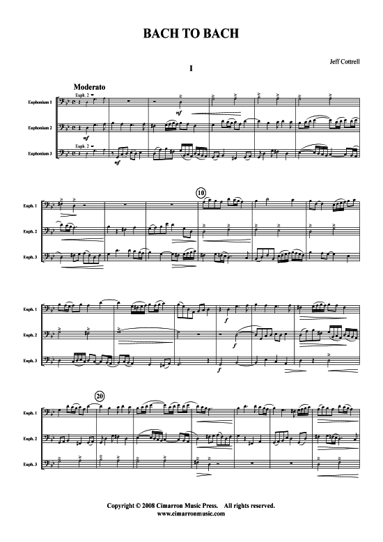Bach 2 Bach (Bariton-Tuba Trio) (Trio (Blech Brass)) von Jeff Cottrell (im Stil von Bach)